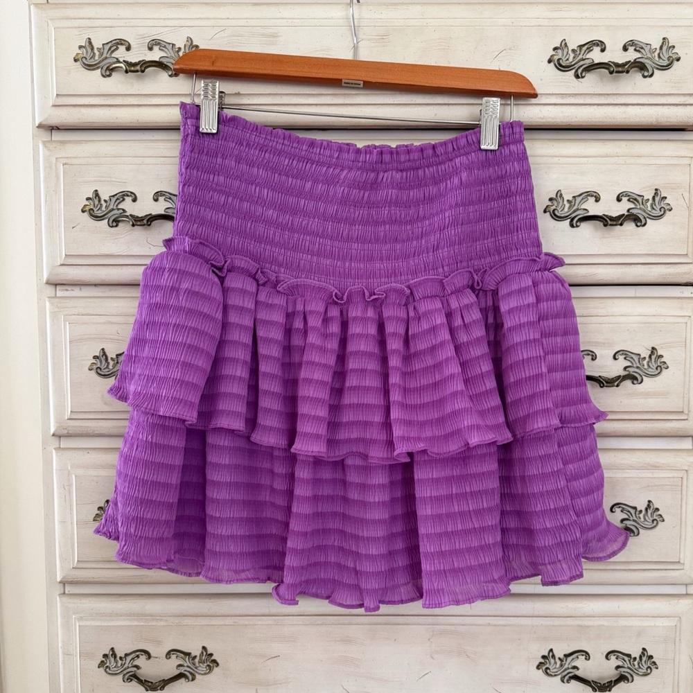 Vici Orchid Smocked Ruffle Skirt - Picture 2 of 3